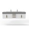 Castello Usa Nile 72" Wall Mounted  White Vanity With Gray Top And Gold Handles CB-MC-72W-GLD-2053-GR - alternate 1